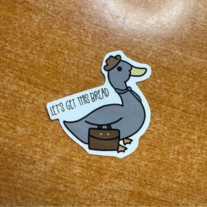Funny Duck Sticker with Hat and Briefcase